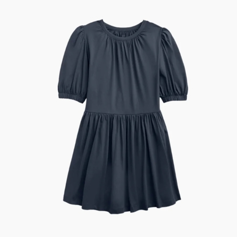 Sumnersalt The Luxe Pima Puff Sleeve Dress Sz-L NWOT